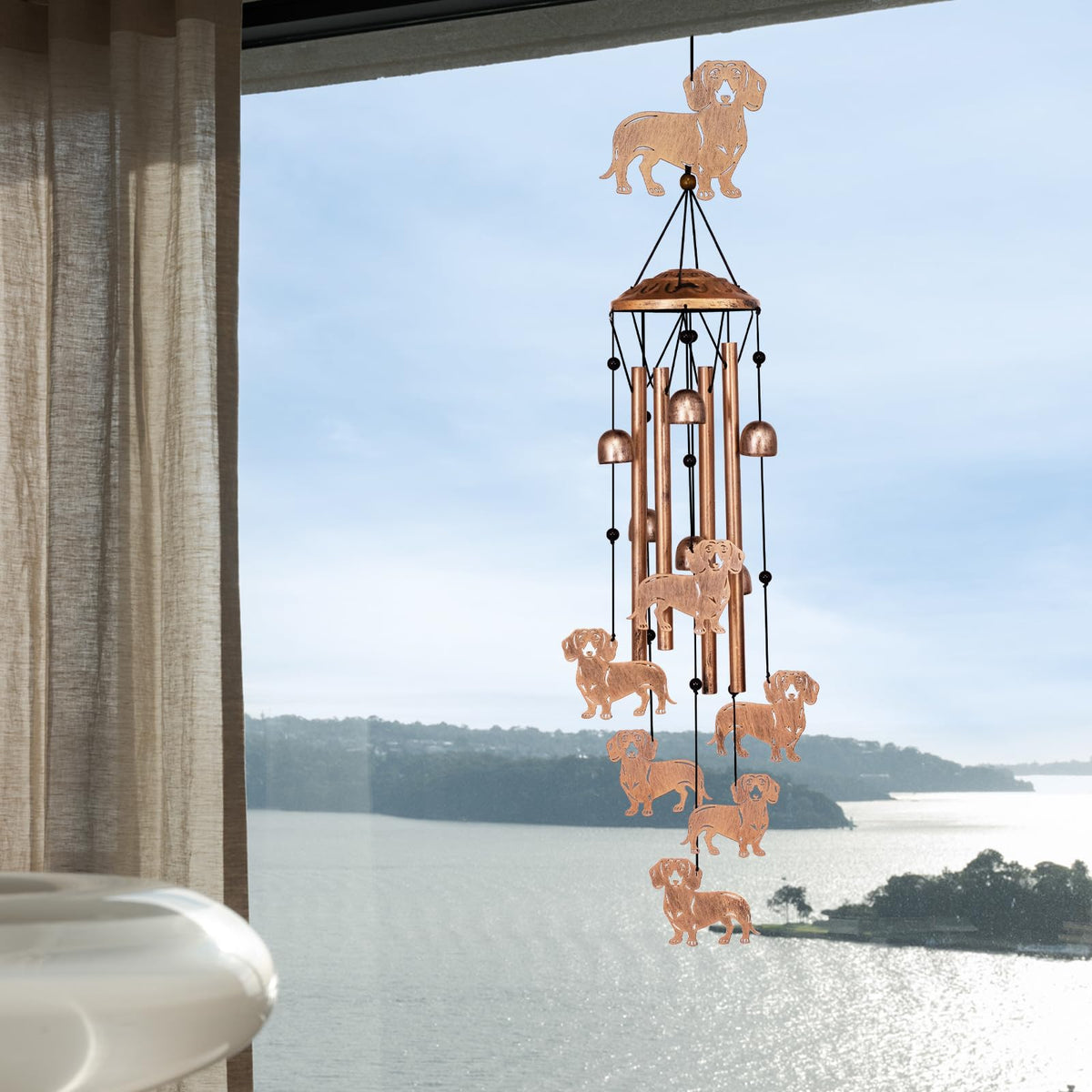 GDNSFIT dachshund wind chimes are painted and weather-resistant for lasting beauty