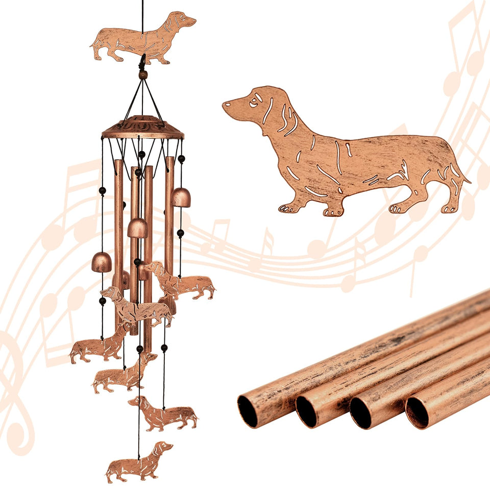 GDNSFIT dachshund wind chimes outdoors create a soothing garden ambience