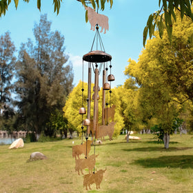 GDNSFIT Highland Cow Wind Chime close-up of aluminum tubes and bells