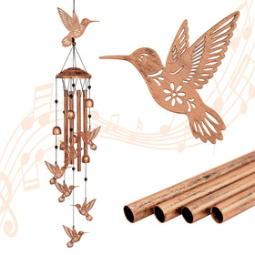 GDNSFIT hummingbird wind chime outdoors enhances curb appeal with graceful movement.