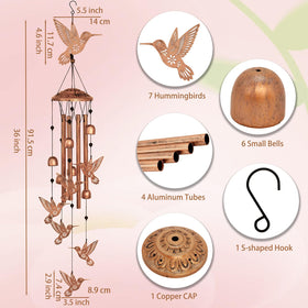 GDNSFIT wind chime tubes ring with clear tones when wind passes.