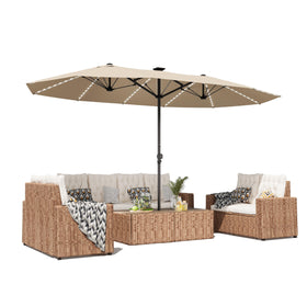 GDPFN 15FT patio umbrella with base included in sturdy cross-base shade