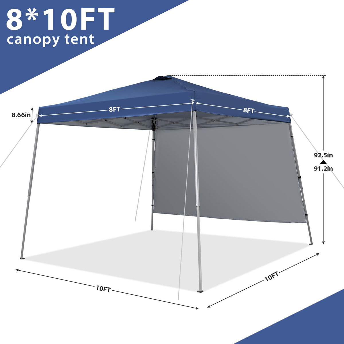 GDY 10x10 ft interior view highlights space for 6–8 people at gatherings