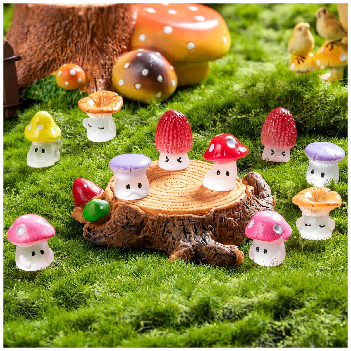 GDZRDFLH fairy garden mushrooms decor for potted plants and tables
