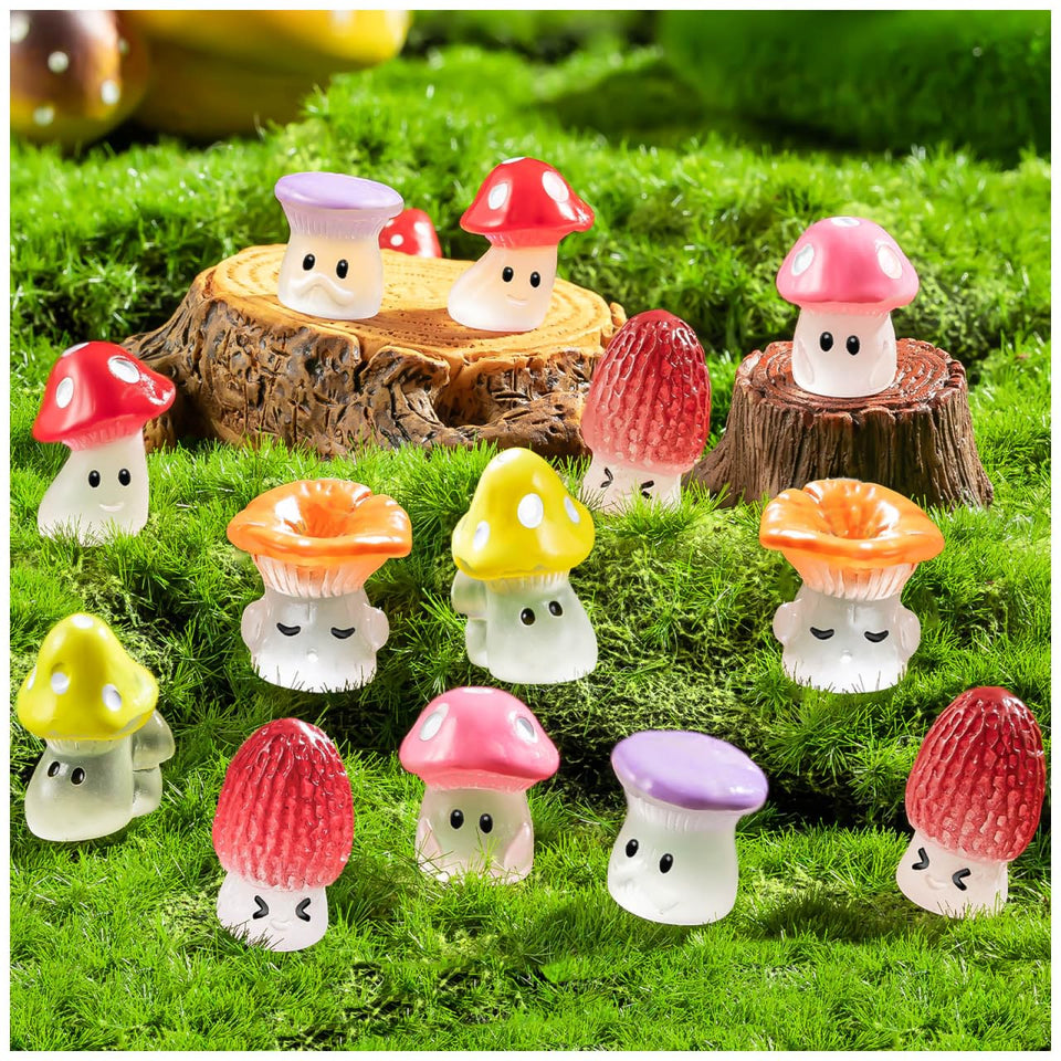 GDZRDFLH miniature mushrooms in six styles for fairy garden scenes