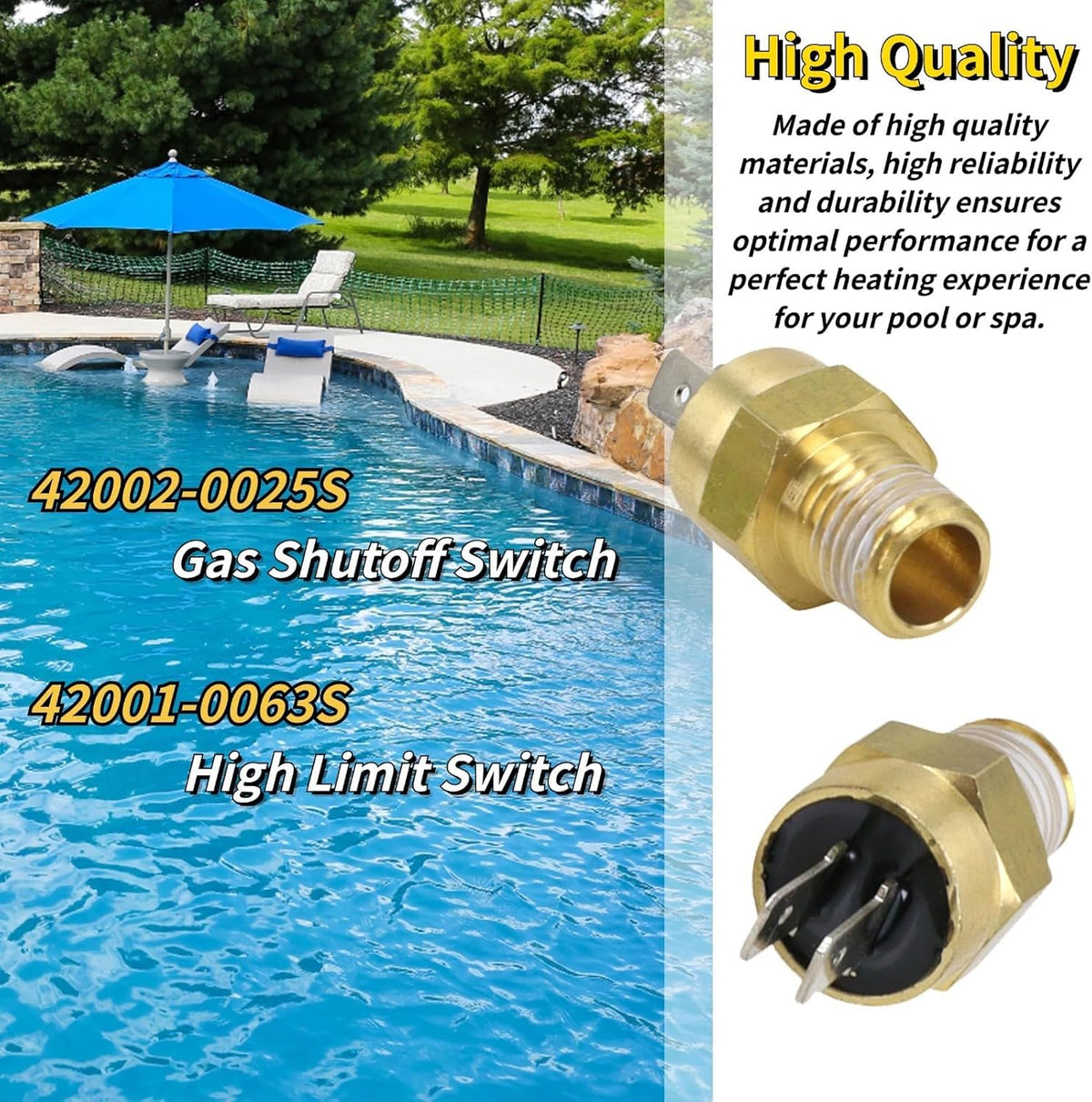 GEATaaT pool heater repair kit – high limit switch safeguards against overheating