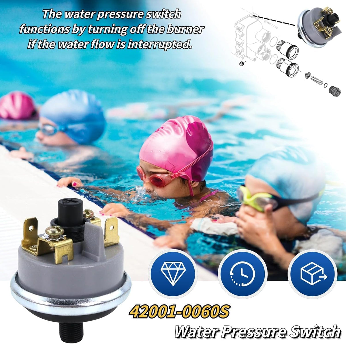 GEATaaT pool heater repair kit – pressure switch ensures consistent readings during operation