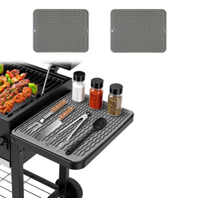 Geban 2-pack silicone grill tools mat on counter protects surfaces while organizing tools.