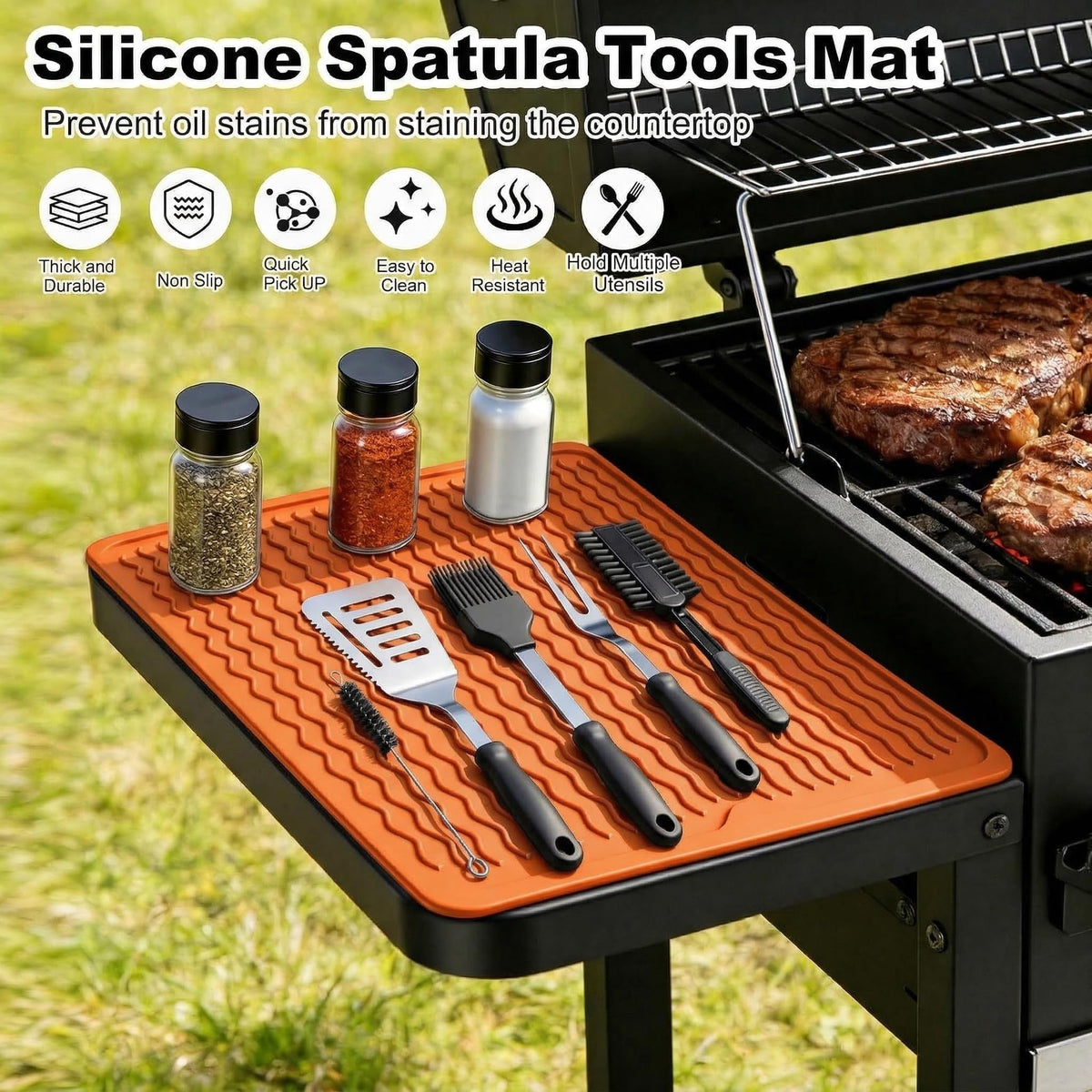 Geban mat shown in versatile use as a multipurpose tool rest.