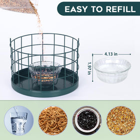 Gbekery Outdoor Weatherproof Metal Feeder in green finish