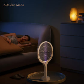 GeckoMan wall-mountable design for convenient storage and steady zapper.