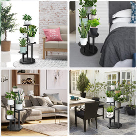 GEEBOBO corner plant shelf elevates small pots for sun exposure