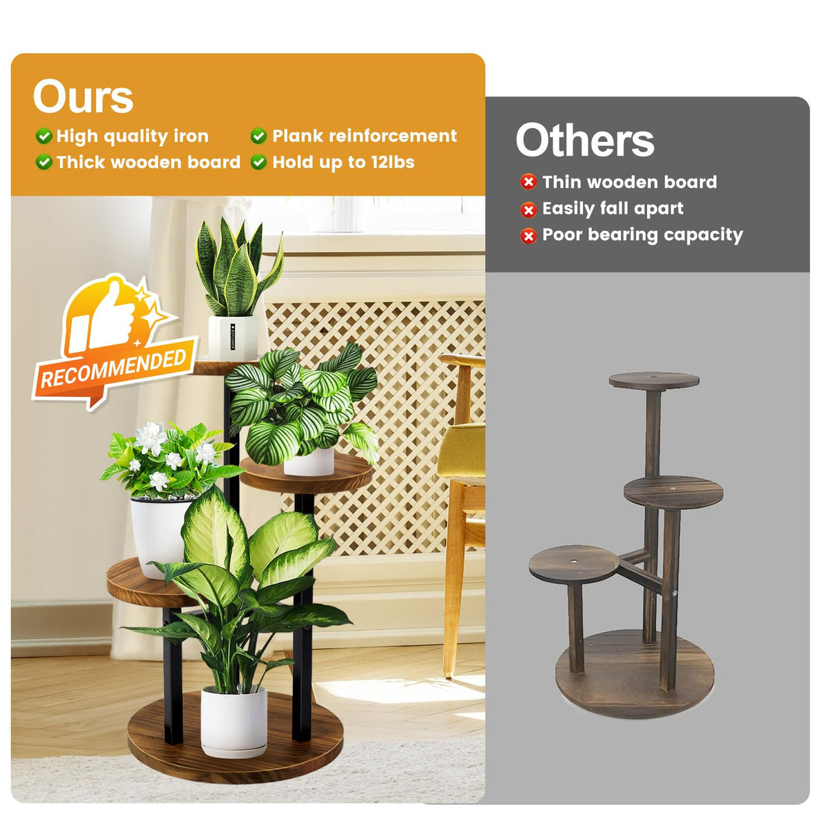 GEEBOBO living-room display shelves show off plants and photos