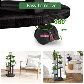 GEEBOBO pine wood plant holder shows natural texture with stable support