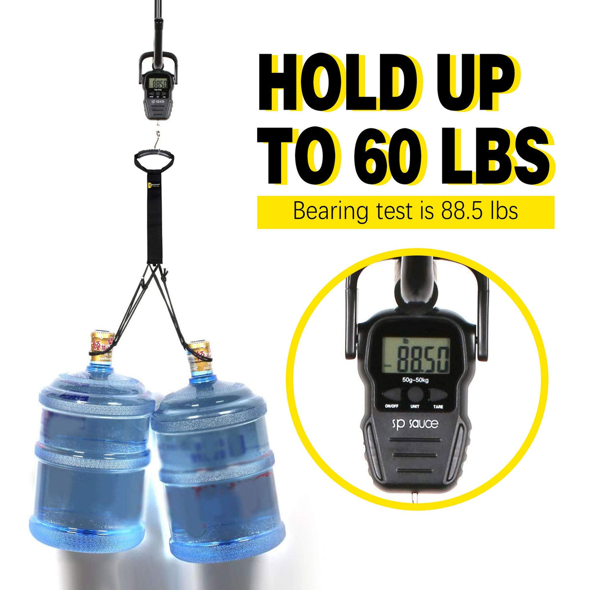 GEEDAR heavy-duty nylon strap supports up to 60 lbs securely.