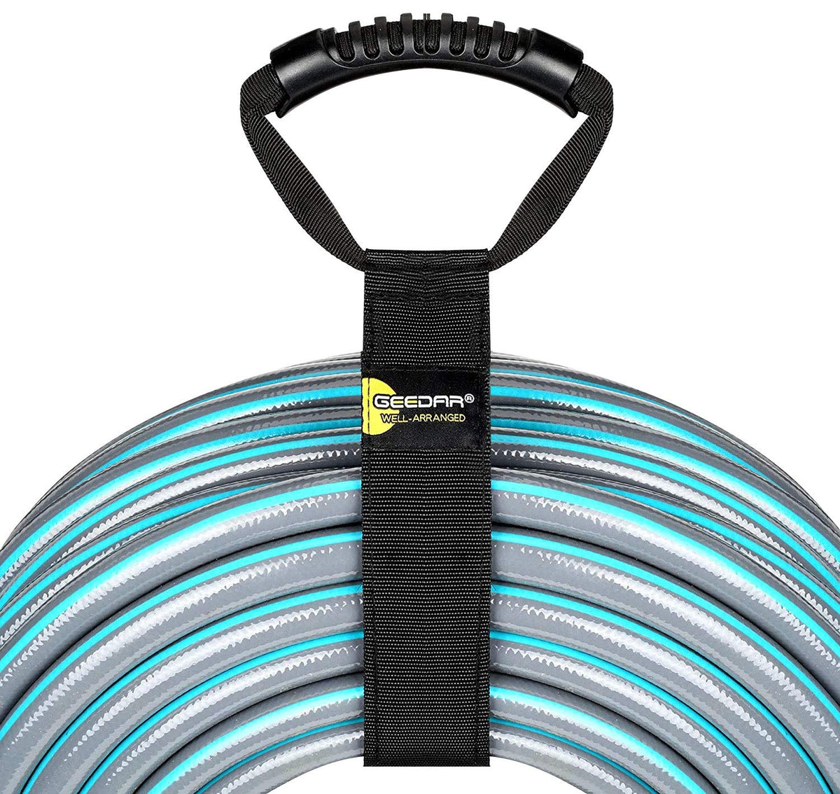 GEEDAR water hose storage straps keep hoses neatly coiled for easy next use.