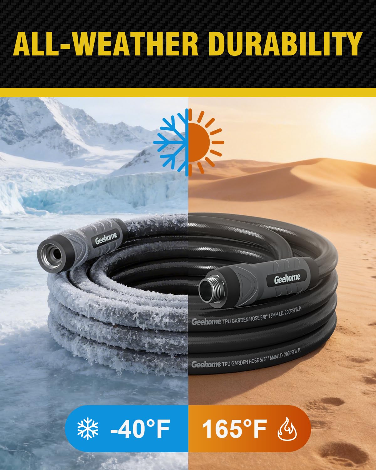 Compact coil demonstrates easy storage after use.