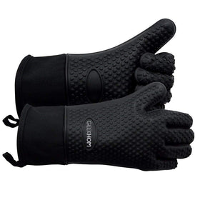 GEEKHOM BBQ Gloves heat resistant for safe handling of hot grills and pans.