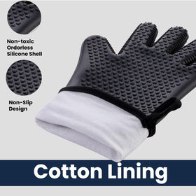 GEEKHOM BBQ Gloves non-slip dexterity for secure grip on slippery meats.