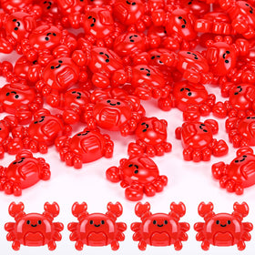 Geelin red mini crab figurine close-up for fairy gardens and terrariums.