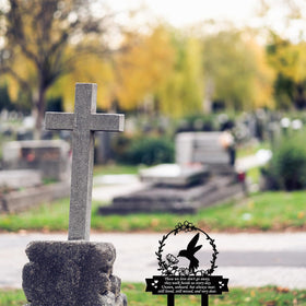 Geelin yard memorial stake suitable for cemetery and lawn decor.