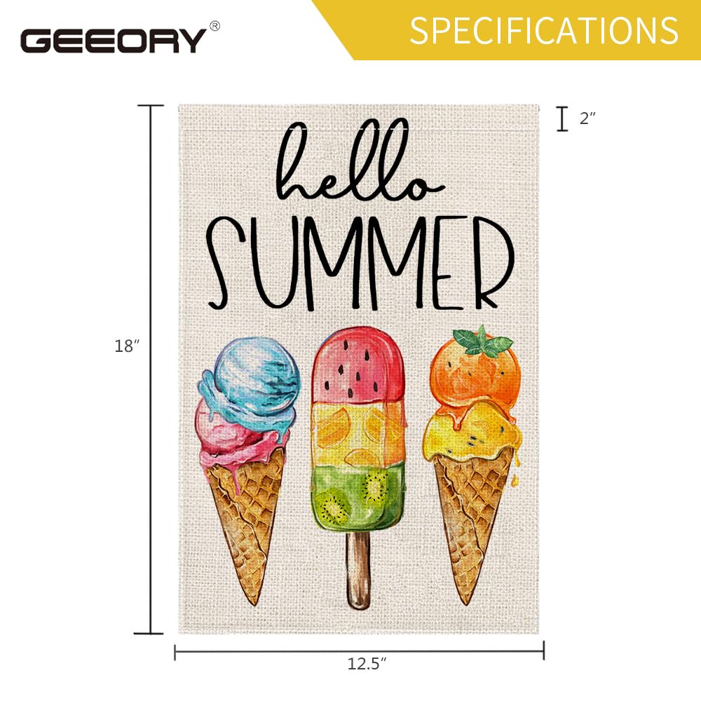 GEEORY Hello Summer flag includes a top sleeve for easy flagpole setup
