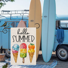 GEEORY Hello Summer flag adds color to yard decor for welcoming spaces