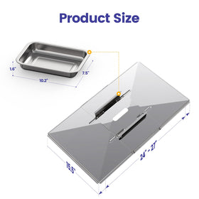 Geesta angled grease channel directs drippings toward the drain hole.