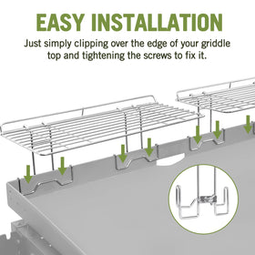 Geesta easy installation showing clip-over-edge setup on a griddle.