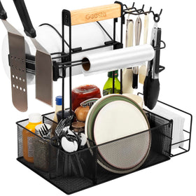 Geesta Grill Caddy with magnetic strip holds utensils securely outdoors