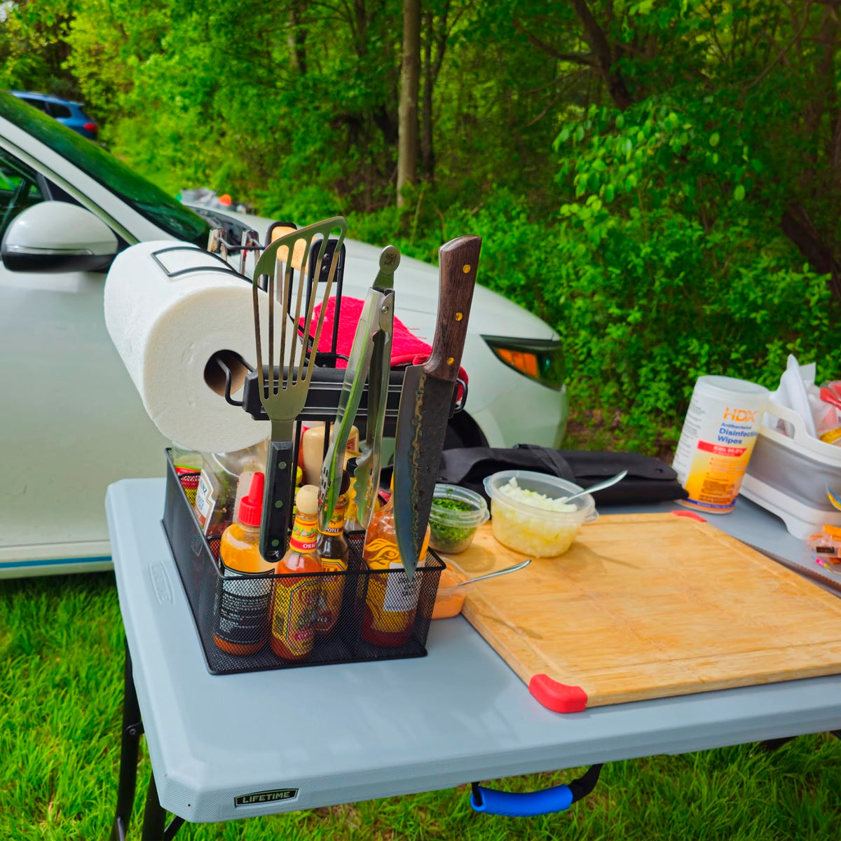 Geesta Grill Caddy is tailgate ready and easy to transport