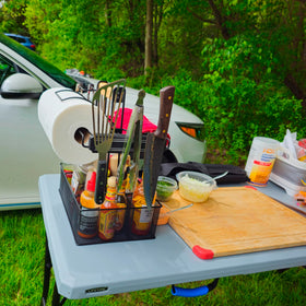 Geesta Grill Caddy is tailgate ready and easy to transport