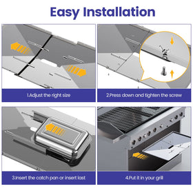 Geesta large-capacity catch pan minimizes frequent grease pours.
