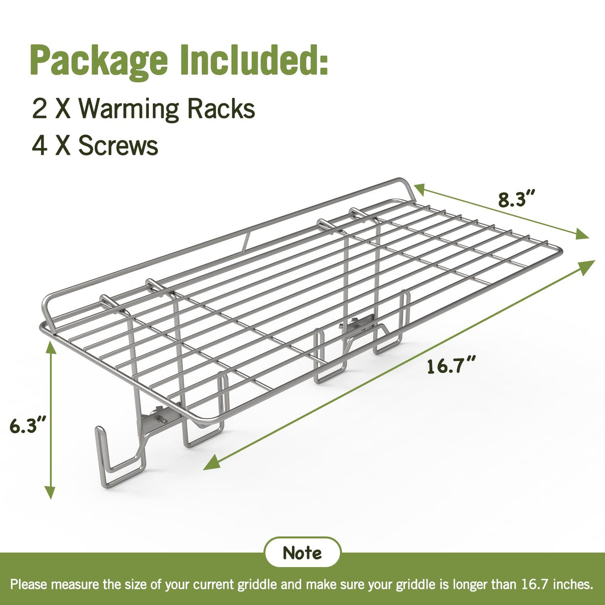 Geesta stable rack prevents wobble while you maneuver ingredients on the griddle.