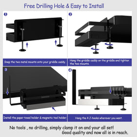 Geesta Upgraded Griddle Caddy anti-rust material ensures durable outdoor use