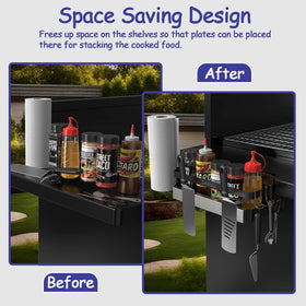 Geesta Upgraded Griddle Caddy four J-hooks organize tools and prevent slipping