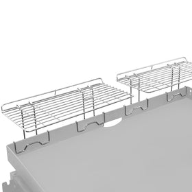 Geesta warming rack assembled on a Blackstone griddle for stable, even warming.