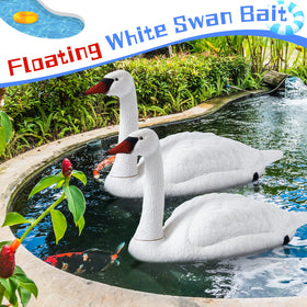 Geetery white swan decoy offers a versatile water feature prop