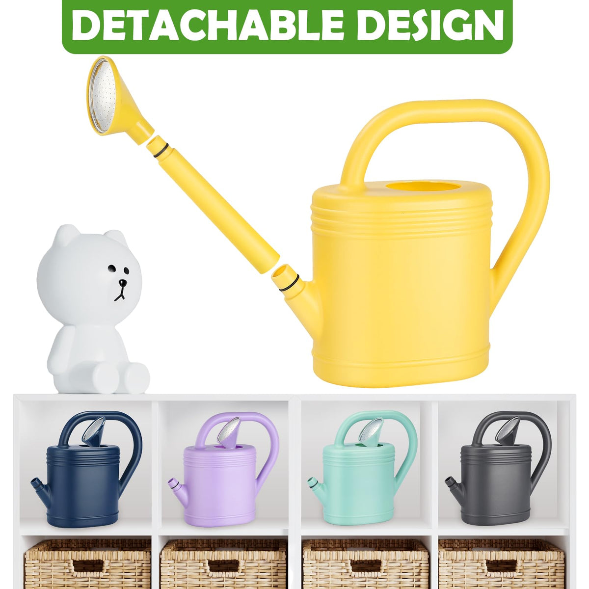 gegemaoyi detachable nozzle watering can provides gentle irrigation for delicate leaves and potted plants