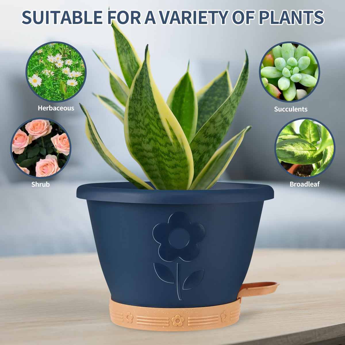 gegemaoyi 10 inch pot with drainage holes supports airflow and roots