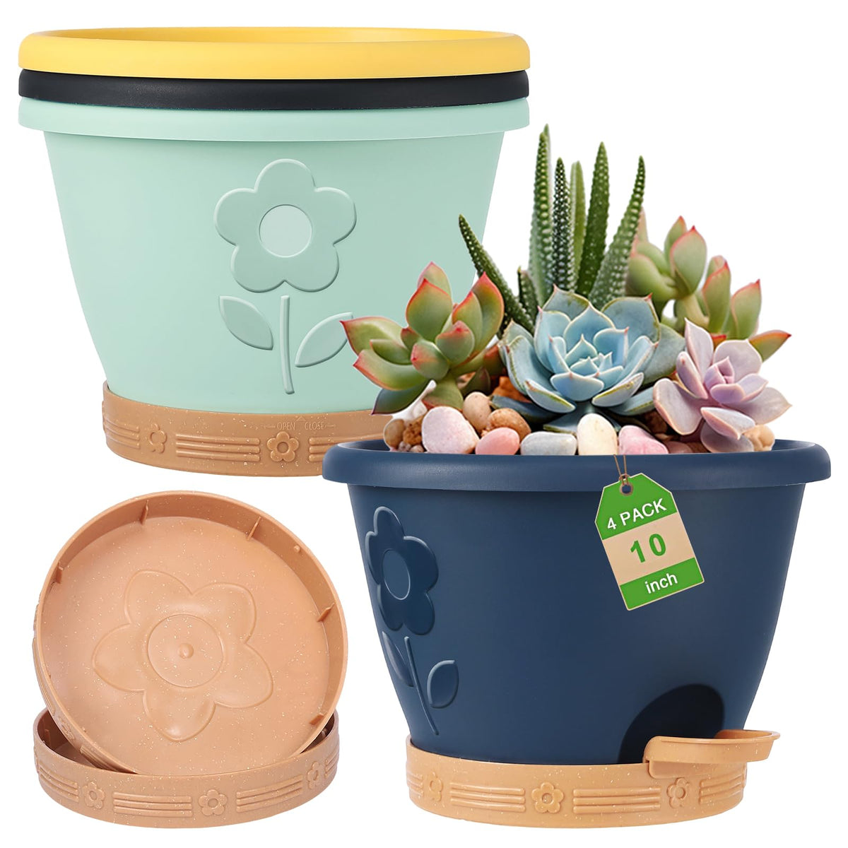gegemaoyi self-watering pot 10 inch keeps roots hydrated for busy plant lovers