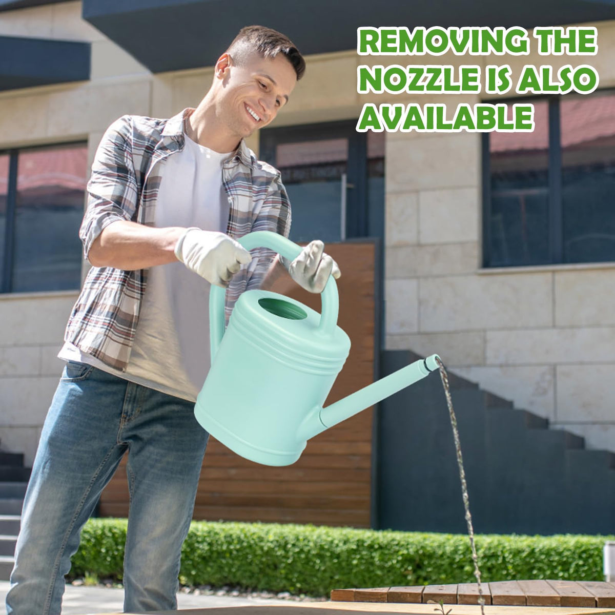 Gegemaoyi can water indoor and outdoor plants for versatile use.