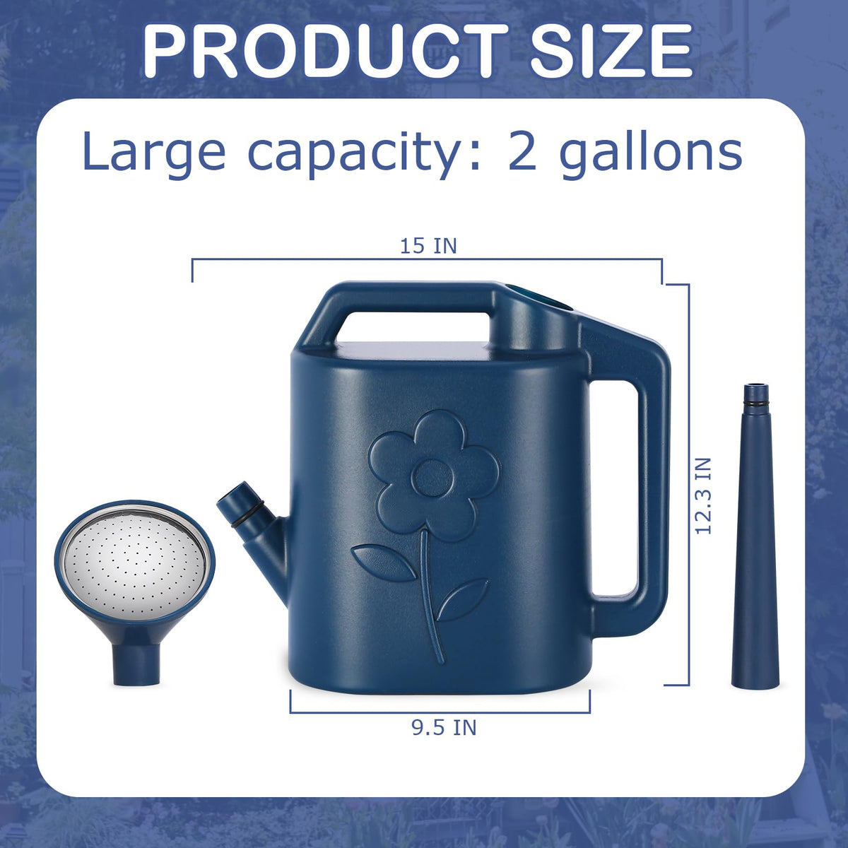 Gegemaoyi detachable nozzle watering can for easy, controlled outdoor irrigation