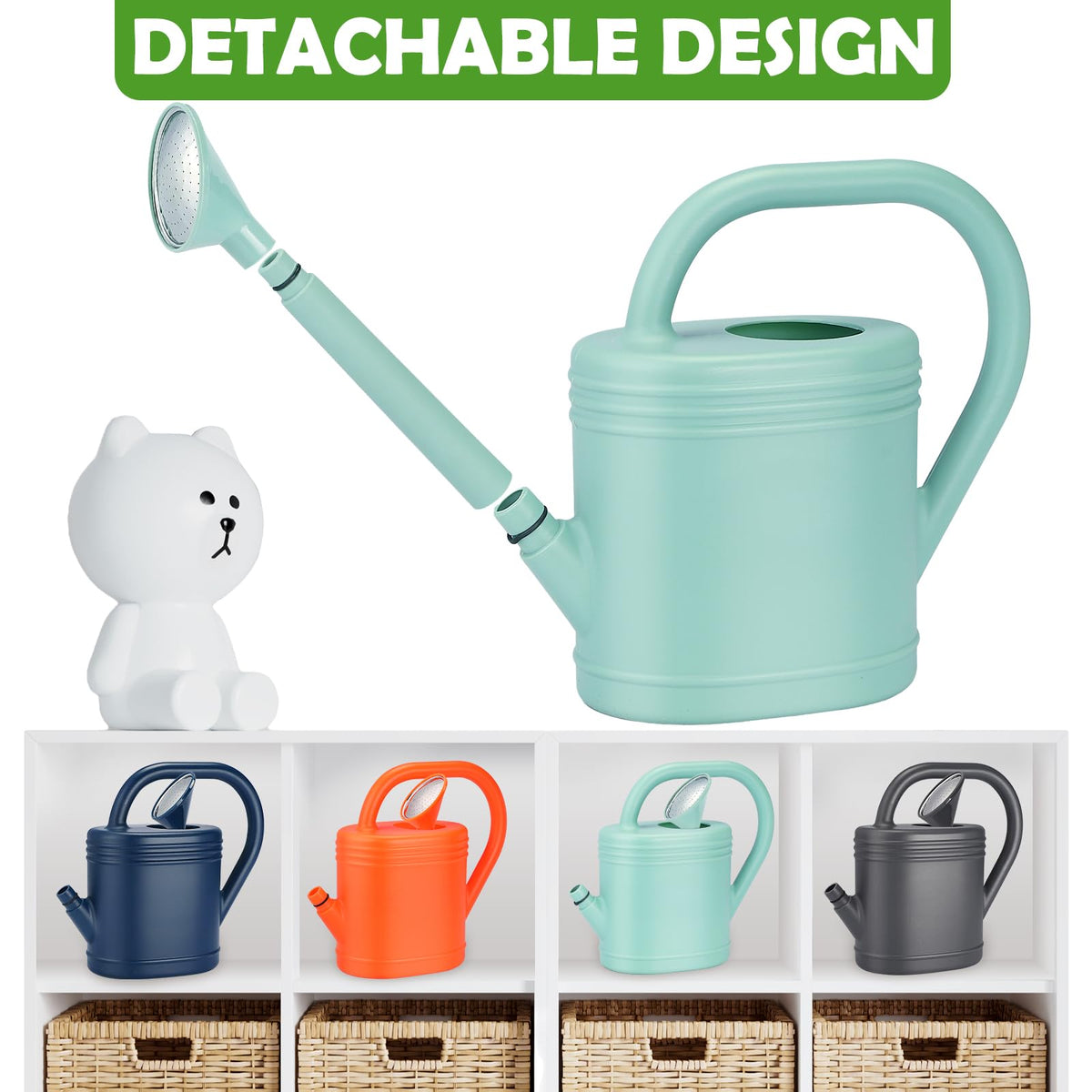 Gegemaoyi detachable shower nozzle enables gentle watering of hanging plants.