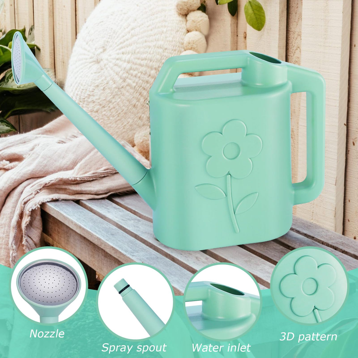Gegemaoyi durable-polymer watering can built for frequent indoor and outdoor use.