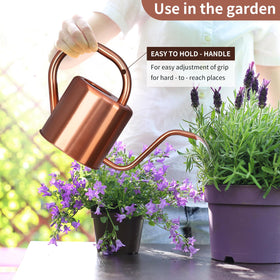 Gegemaoyi long-spout watering can reaching deep into soil for precise watering.