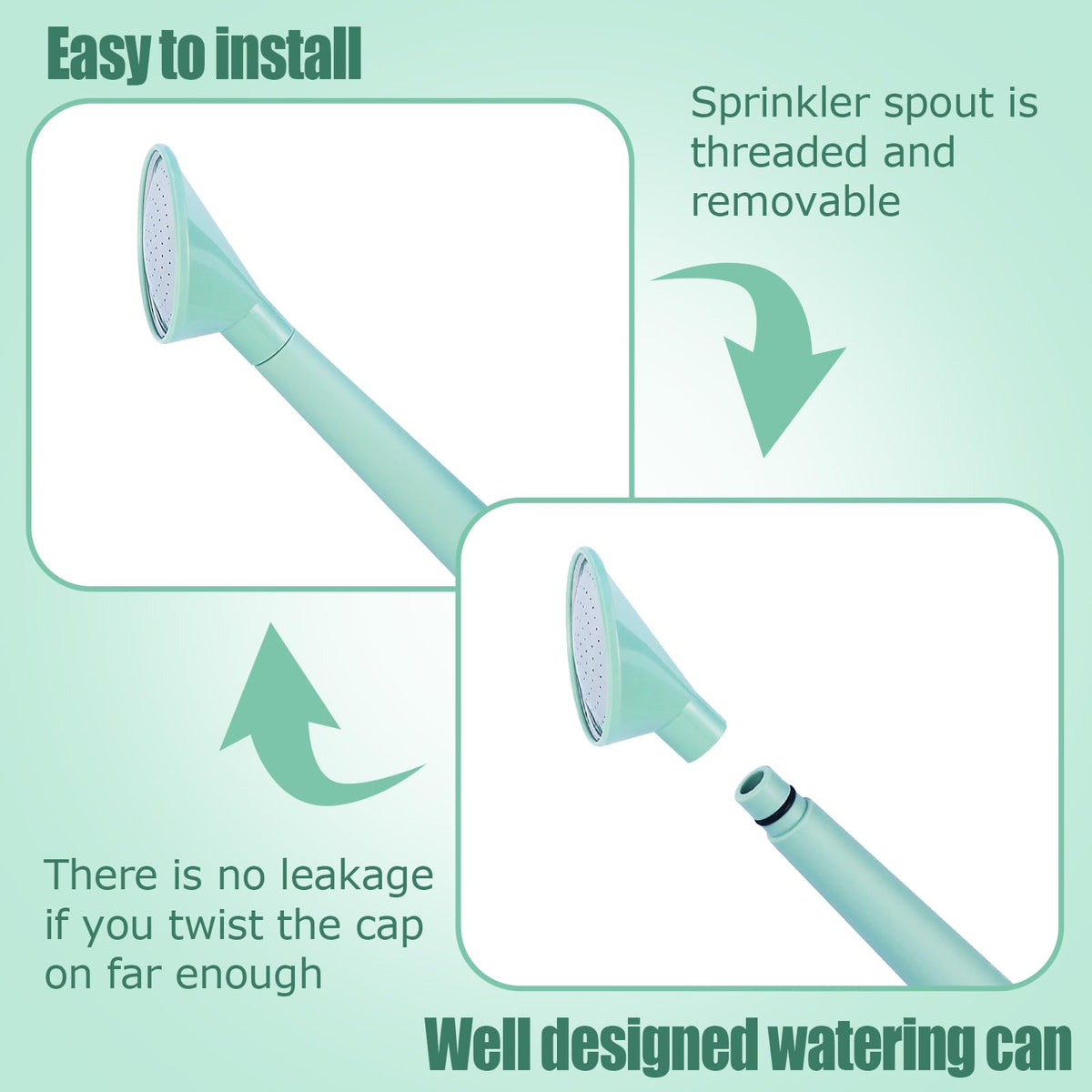 Gegemaoyi long-spout watering can reduces refills for larger plant setups.