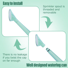 Gegemaoyi long-spout watering can reduces refills for larger plant setups.