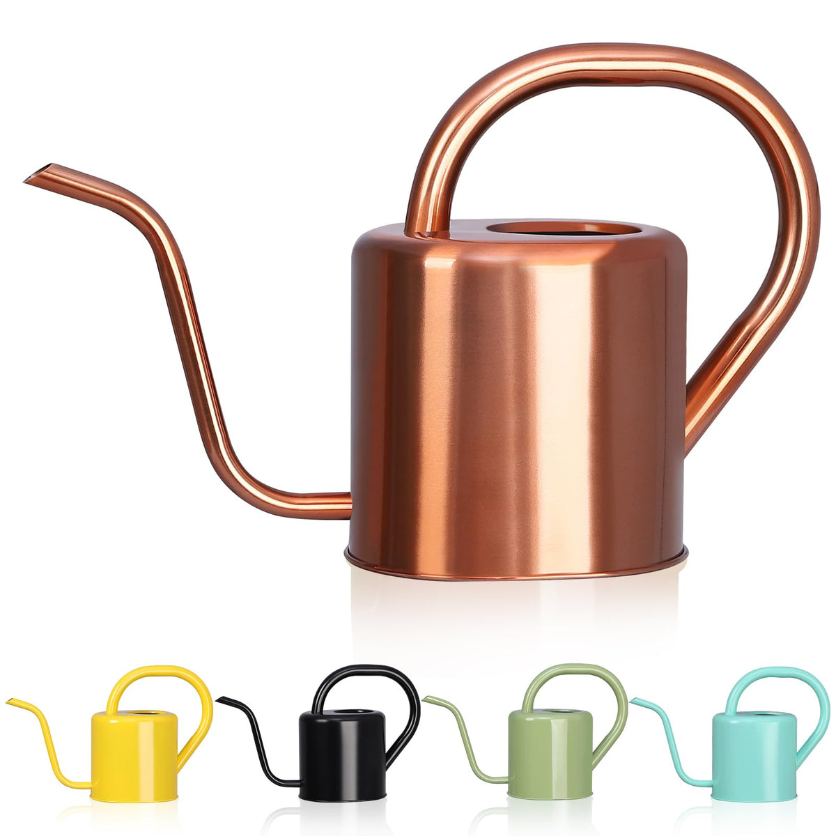 Gegemaoyi watering can with stainless steel body, rust-resistant and durable for daily plant care.