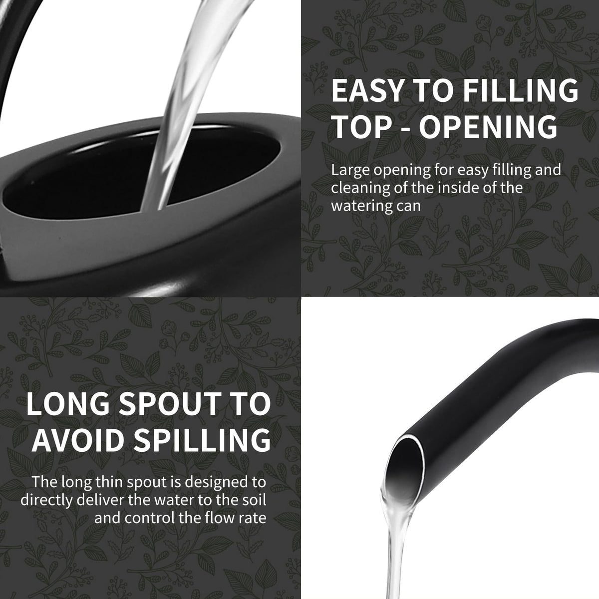 Gegemaoyi rust-proof stainless steel can built for indoor and outdoor watering.